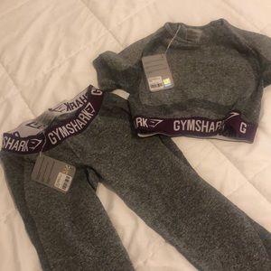 Gymshark Flex V3 Charcoal Plum legging & top NWT